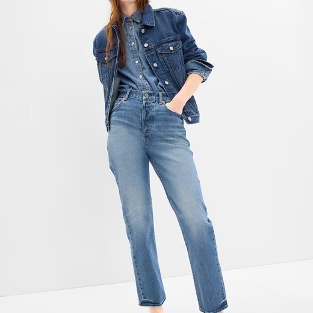 Gap Jeans | High Rise Cheeky Straight Jeans Light Indigo | Women's Size 27 Reg